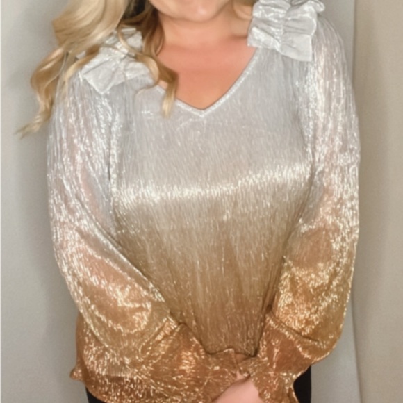 Shimmer Blouse {GOLD/SILVER} - Picture 7 of 7